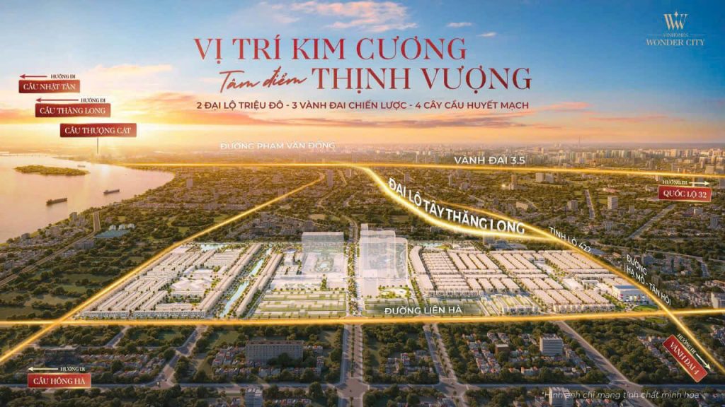 Vinhomes - Chủ đầu tư dự án Vinhomes Hòa Long Bắc Ninh 12 Phối cảnh dự án Vinhomes Đan Phượng Wonder City